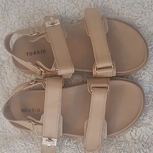 Torrid Tan Adjustable Strap Gladiator Sandals Double Wide 8.5